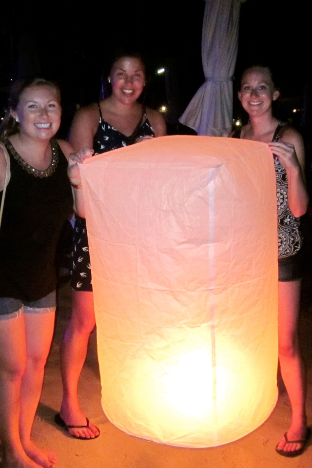 Wish lanterns on the beach!
